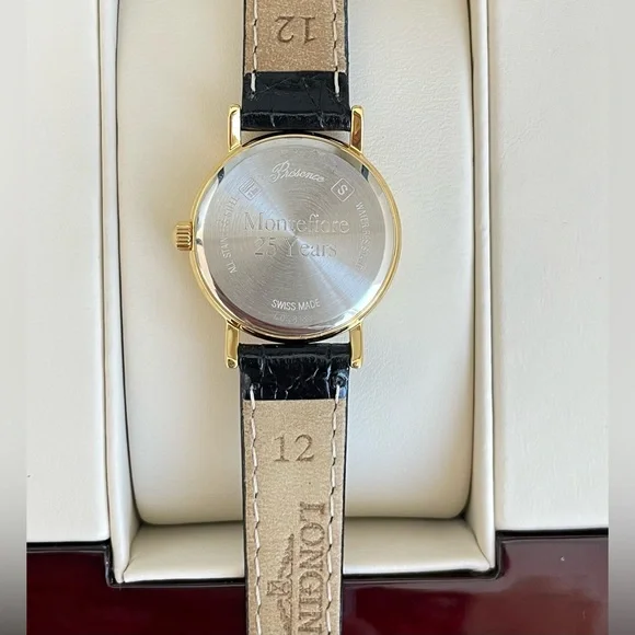 LONGINES 🐎 Ladies Mini Watch Presencé. Gold & Black. NEW + Box. - Picture 9 of 10